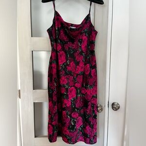 Bar III cowl neck slip dress. Floral print